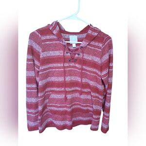 Sunday Red and White‎ Striped Hoodie